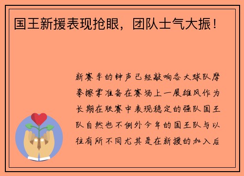 国王新援表现抢眼，团队士气大振！